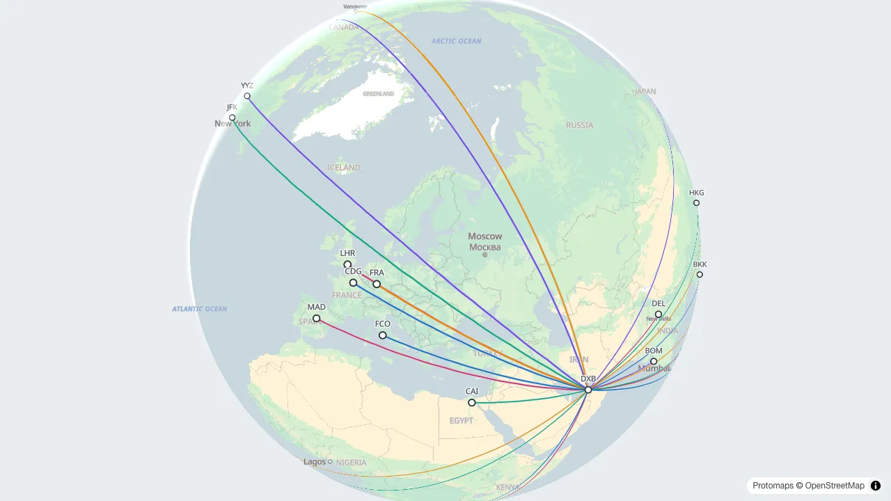 A twenty-four route hub network