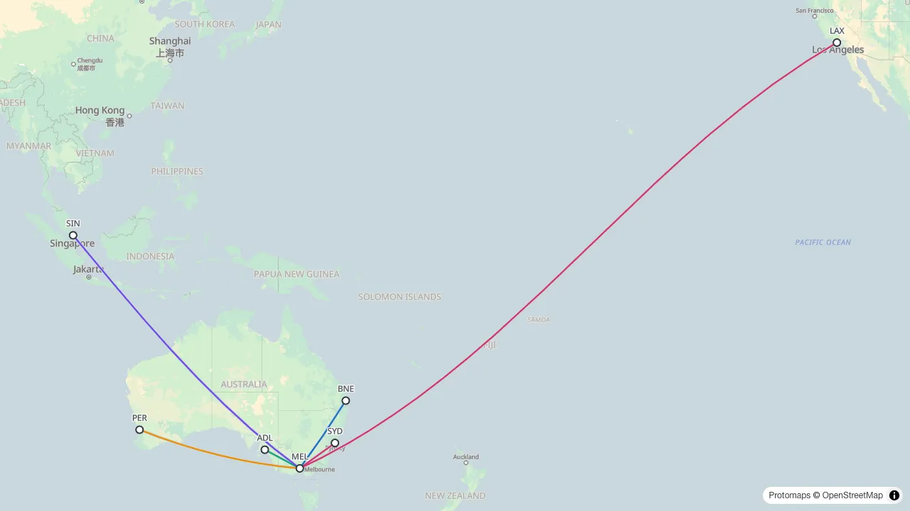 A year of flying, by count